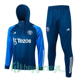 Tracksuit - Hooded Sweatshirt Manchester United Blue 2024-2025