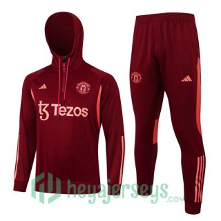 Tracksuit - Hooded Sweatshirt Manchester United Red 2024-2025