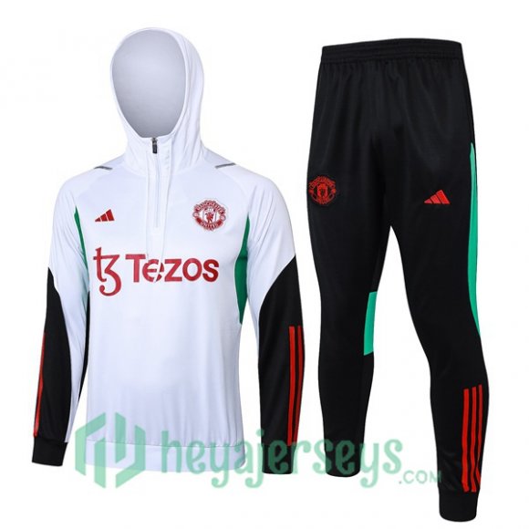 Tracksuit - Hooded Sweatshirt Manchester United White 2024-2025