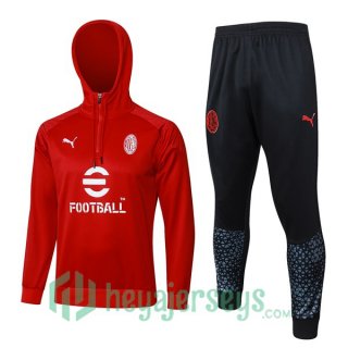 Tracksuit - Hooded Sweatshirt AC Milan Red 2024-2025