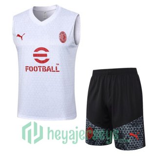 AC Milan Soccer Vest + Shorts White 2024-2025