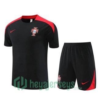 Portugal Training T-Shirts + Shorts Black 2024-2025
