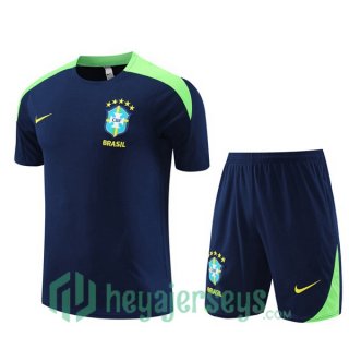Brazil Training T-Shirts + Shorts Blue Royal 2024-2025