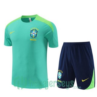 Brazil Training T-Shirts + Shorts Green 2024-2025