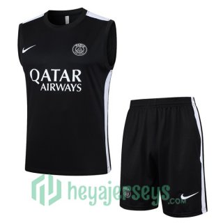 Paris Saint Germain Soccer Vest + Shorts Black 2024-2025