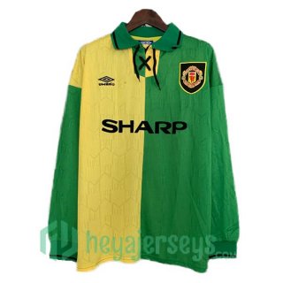 Manchester United Retro Third Long Sleeve Yellow Green 1992-1994