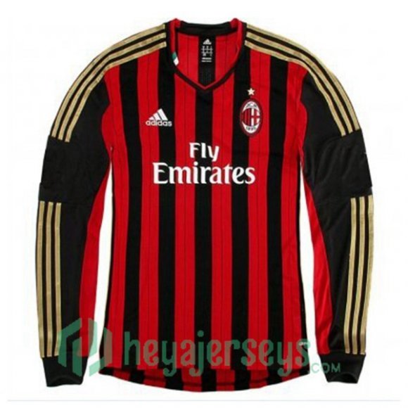 AC Milan Retro Home Long Sleeve Red 2013-2014