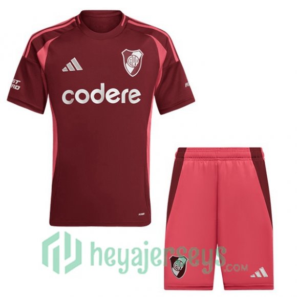 River Plate Kids Away Soccer Jerseys Red 2024/2025