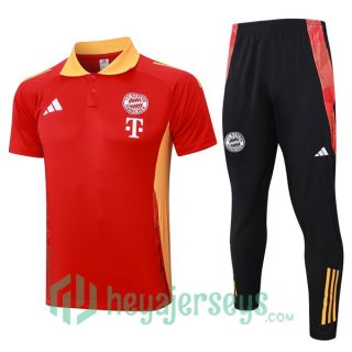 Soccer Polo Bayern Munich + Pants Red 2024/2025