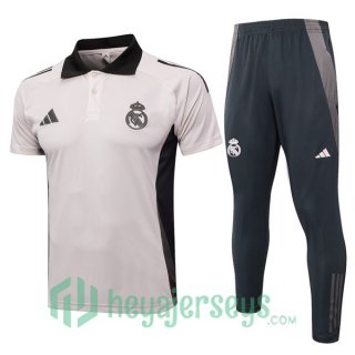 Soccer Polo Real Madrid + Pants Gray 2024/2025