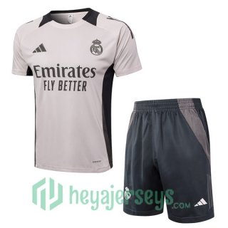 Real Madrid Training T-Shirts + Shorts Gray 2024/2025