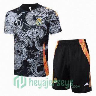 Real Madrid Training T-Shirts + Shorts Black 2024/2025