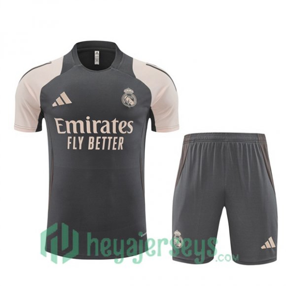 Real Madrid Training T-Shirts + Shorts Gray 2024/2025