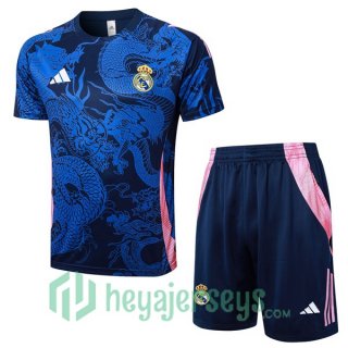 Real Madrid Training T-Shirts + Shorts Blue Royal 2024/2025