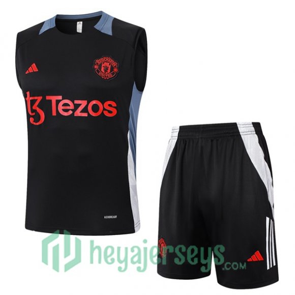 Soccer Vest Manchester United + Shorts Black 2024/2025