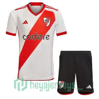 River Plate Kids Soccer Jersey Home Red White 2023/2024