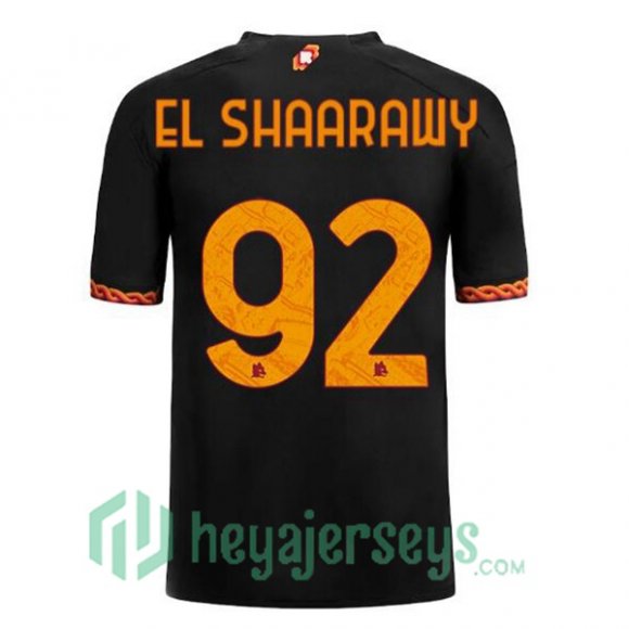 AS Roma (EL SHAARAWY 92) Soccer Jersey Third Black 2023/2024
