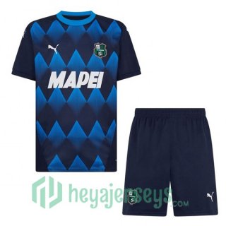 US Sassuolo Kids Third Soccer Jerseys Blue 2024/2025