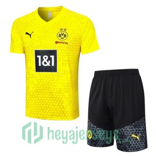 Borussia Dortmund Training T-Shirts + Shorts Yellow 2023/2024