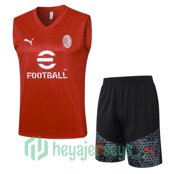AC Milan Soccer Vest + Shorts Red 2023/2024