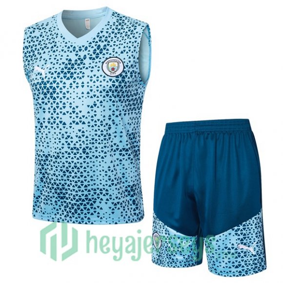 Manchester City Soccer Vest + Shorts Blue 2023/2024