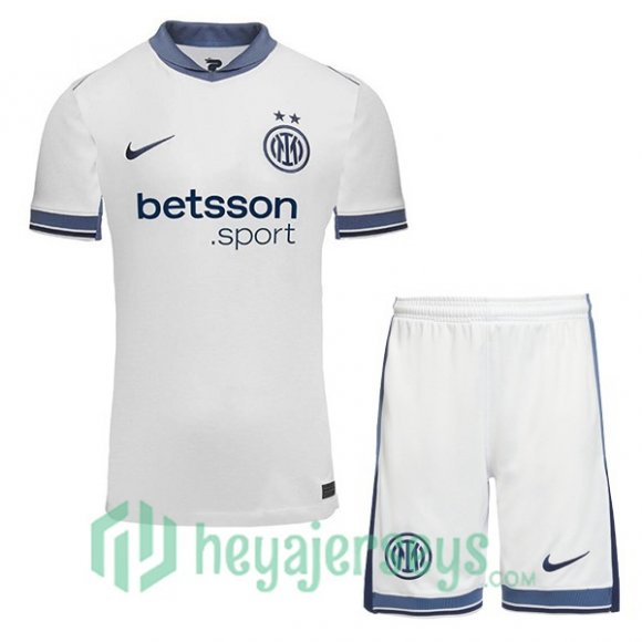 Inter Milan Kids Away Soccer Jerseys White 2024/2025