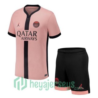 Paris Saint Germain Kids Third Soccer Jerseys Rose 2024/2025