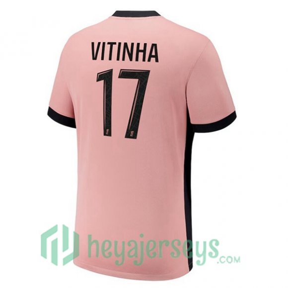 Paris Saint Germain (Vitinha 17) Third Soccer Jerseys Rose 2024/2025