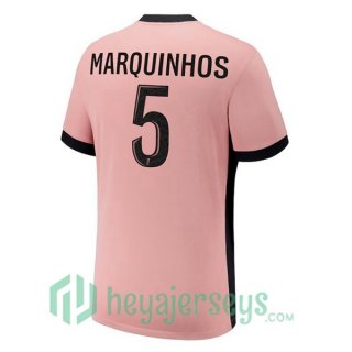 Paris Saint Germain (Marquinhos 5) Third Soccer Jerseys Rose 2024/2025