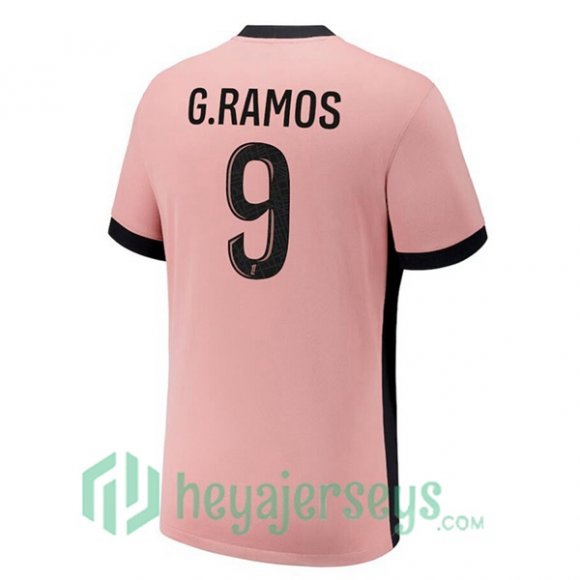 Paris Saint Germain (G.Ramos 9) Third Soccer Jerseys Rose 2024/2025