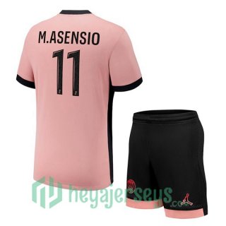 Paris Saint Germain (M.Asensio 11) Kids Third Soccer Jerseys Rose 2024/2025