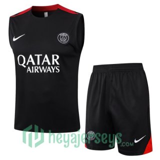 Soccer Vest Paris Saint Germain + Shorts Black 2024/2025