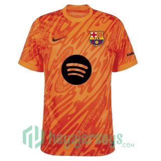 FC Barcelona Goalkeeper Soccer Jerseys Spotify Orange 2024/2025