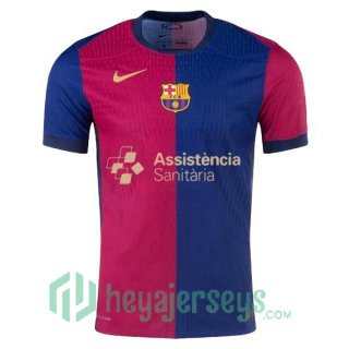 FC Barcelona Home Soccer Jerseys Assistència Sanitària Blue Red 2024/2025