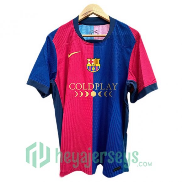 FC Barcelona Home Soccer Jerseys COLDPLAY Blue Red 2024/2025