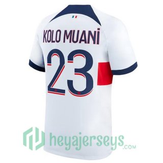 Paris Saint Germain (Kolo Muani 23) Soccer Jersey Away White 2023/2024