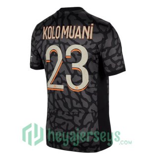 Paris Saint Germain (Kolo Muani 23) Soccer Jersey Third Black 2023/2024