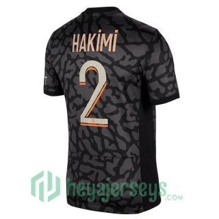 Paris Saint Germain (Hakimi 2) Soccer Jersey Third Black 2023/2024
