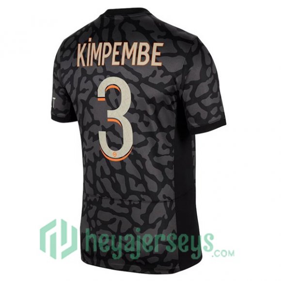 Paris Saint Germain (Kimpembe 3) Soccer Jersey Third Black 2023/2024