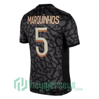 Paris Saint Germain (Marquinhos 5) Soccer Jersey Third Black 2023/2024