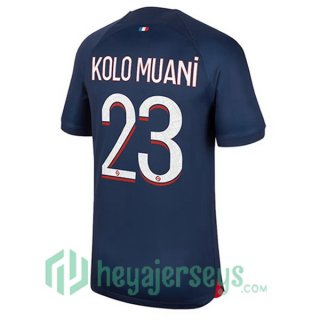 Paris Saint Germain (Kolo Muani 23) Soccer Jersey Home Blue Royal 2023/2024