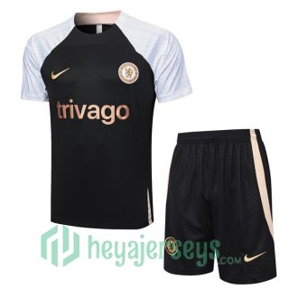 FC Chelsea Training T-Shirts + Shorts Black 2023/2024