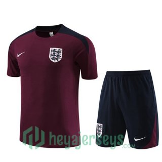 England Training T-Shirts + Shorts Red 2023/2024