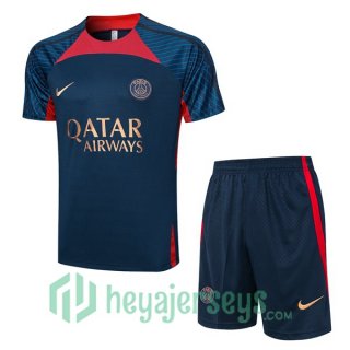 Paris Saint Germain Training T-Shirts + Shorts Blue Royal 2023/2024