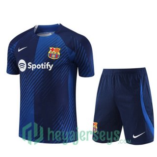 FC Barcelona Training T-Shirts + Shorts Blue 2023/2024