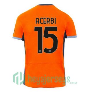 Inter Milan (ACERBI 15) Soccer Jersey Third Orange 2023/2024