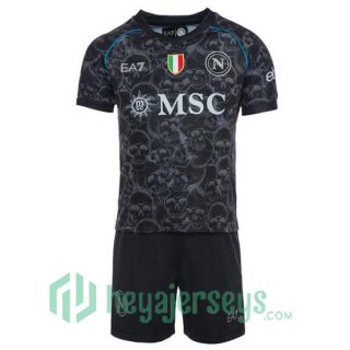 SSC Napoli Kids Halloween Soccer Jerseys Black 2023/2024
