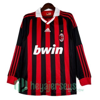 AC Milan Retro Home Long Sleeve Black Red 2009-2010