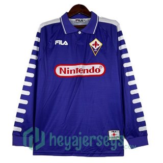ACF Fiorentina Retro Home Long Sleeve Blue 1998