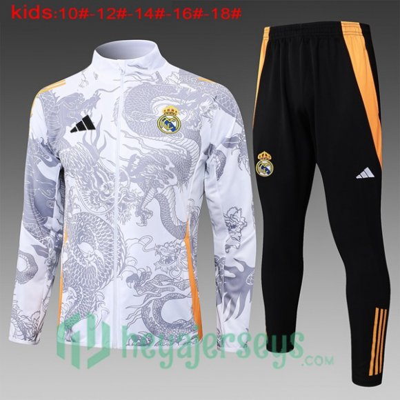 Training Jacket Real Madrid Kids White 2024/2025